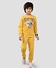 Plum Tree 100% Cotton Knit Full Sleeves New York Champions Text Printed Tee With Joggers Set - Yellow