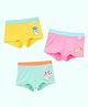 SuperBottoms Bamboo Knit Pack Of 3 Baby Bunny Designed Boy Shorts With Funky Tattoo - Pink Green & Yellow