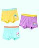 SuperBottoms Bamboo Knit Pack Of 3 Baby Bunny Designed Boxers With Funky Tattoo - Yellow Purple & Green