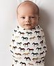 TUMMY New Born Baby Muslin Swaddle - Horse