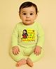 The Peppy Tend 100% Cotton Knit Janmasthami Theme Full Sleeves Little Radha On First Janmasthami Text Printed Romper - Yellow