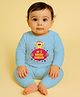 The Peppy Tend 100% Cotton Knit Rakshabandhan Theme Full Sleeves My 1st Rakshabandhan Text Printed Romper - Blue