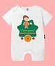The Peppy Tend 100% Cotton Knit Rakshabandhan Theme Half Sleeves Sabse Pyaara Chota Bhaiya Text Printed Romper - White