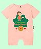 The Peppy Tend 100% Cotton Knit Rakshabandhan Theme Half Sleeves Sabse Pyaara Chota Bhaiya Text Printed Romper - Peach
