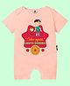 The Peppy Tend 100% Cotton Knit Rakshabandhan Theme Half Sleeves Sabse Pyaari Choti Behena Text Printed Romper - Peach