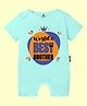 The Peppy Tend 100% Cotton Knit Rakshabandhan Theme Half Sleeves Worlds Best Brother Text Printed Romper - Sea Green