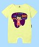 The Peppy Tend 100% Cotton Knit Rakshabandhan Theme Half Sleeves I Love My Bro This Much Text Printed Romper - Yellow