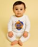 The Peppy Tend 100% Cotton Knit Raksha Bandhan Theme Full Sleeves Worlds Best Brother Text Printed Romper - White