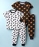 Kidi Wav Pack Of 2 Half Sleeves Foxes & Abstract Printed Coordinating Tees & Joggers Set - Multi Colour