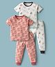 Kidi Wav Pack Of 2 Half Sleeves Baby Animals Printed Coordinating Tees & Joggers Set - Multi Colour