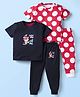 Kidi Wav Pack Of 2 Half Sleeves Polka Dots & Nautical Theme Printed Coordinating Tees & Joggers Set - Multi Colour