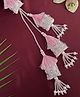 Digital Dress Room Tassel/Pink Beads 3 Layer Thread Latkan Lumba Rakhi for Bhabhi/Sister in Law