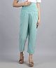 Moms Maternity Cotton Blend Woven Solid Maternity High Waist Trousers - Mint Green