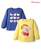 Honeyhap 100% Premium Cotton Knit With Bio Finish Tops with Heart & Bow Print Pack of 2 - Sunshine & Limoges