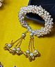 Digital Dress Room Gold Plated Pearl With Ghungroo Latkan Kada Lumba Rakhi for Bhabhi/Sister in Law