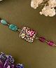 Digital Dress Room Flower & Stone Pendant With Beads Bracelet Lumba Rakhi for Bhabhi/Sister in Law
