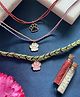 Digital Dress Room (Set of 3) Gold Plated Pink/Black/White Animal Paw Charms Thread Rakhi For Brother