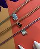Digital Dress Room (Set of 3) Gold Plated Rabbit/Cat/Mini Teddy Bear Charm Thread Rakhi For Brother