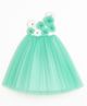 Tilism Woven One Shoulder Floral Applique Detailed Dress - Sea Green