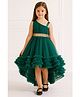 Tilism Woven Sleeveless Ruffles Detailed High Low Dress - Green