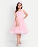 Tilism Woven One Shoulder Floral Applique Detailed Dress With Hair Band - Baby Pink