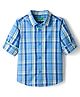 UCB Cotton Woven Full Sleeves Checked Shirt - Blue