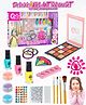 Fiddlerz DIY Nail Art and Makeup Kit for Girls with Eyeshadow Palette Nail Polish Brushes Glitter Stickers and Pretend Play Accessories for Kids Age 6+ (Multicolor)
