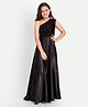 Tilism Woven One Shoulder Sequins Embellished Gown - Black
