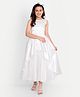 Tilism Woven Sleeveless Stones Embellished Dress With Hair Band - White