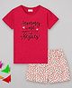 Sheer Love Cotton Jersey Knit Half Sleeves Mommy Me Besties Text Printed Night Suit Set - Red