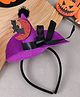 Kids Halloween Theme Hair Band with Witch Hat Applique - Black & Purple