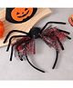 Kids Halloween Theme Hair Band with Spider Applique - Black & Red