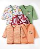 OHMS Single Jersey Knit Full Sleeves Jhablas With Stripes & Dino Print Pack Of 5 - Multicolour