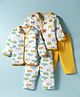 OHMS Single Jersey Knit Full Sleeves Night Suit With Space Theme Print Pack Of 2 - Yellow & White
