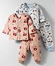 OHMS Single Jersey Knit Full Sleeves Co-ord Night Suit With Elephant Print Pack Of 2 - Peach & White