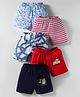 OHMS Single Jersey Knit Knee Length Shorts With Animal Print Pack Of 5 - Multicolour