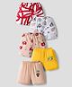 OHMS Single Jersey Knit Knee Length Shorts With Animal Print Pack Of 5 - Multicolour