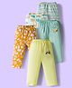 OHMS Single Jersey Knit Full Length Lounge Pant With Vehicle Print & Stripes Pack Of 5 - Multicolour