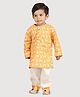 Polka Tots Cotton Woven Full Sleeves Animals Printed Coordinating Night Suit Set - Yellow
