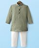Ridokidz Full Sleeves Textured Kurta Pyjama Set - Olive Green
