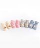 Kidofash Cotton Pack Of 4 Monkey Designed & Applique Detailed Socks - Blue