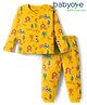 Babyoye 100% Cotton Knit With Eco Jiva Finish Full Sleeves Co-ords Night Suit with Farm Print - Yellow