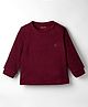 Kanvin Full Sleeves Solid Color Antipilling Polar Fleece Knitted Sweatshirt - Maroon