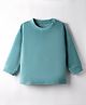 Kanvin Full Sleeves Solid Color Antipilling Polar Fleece Knitted Sweatshirt - Teal Blue