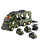 Play Nation 5 In 1 Friction Powered Military Army Truck Toy Set With Light & Sound - Olive Green
