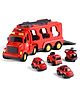 Play Nation 5 In 1 Friction Powered Fire Truck Toy Set With Light & Sound - Black