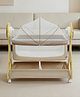 Babyhug Sun Flower Wooden Electric Cradle with Mosquito Net - Beige| 3 Level Swing| Sturdy Wooden Frame| 3 Preset Timer| Soothing Music| Wheels with Lock| Mesh Sides for Ventilation| Newborn Essential
