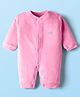 Mom's pet Velvet Knit Full Sleeves Solid Romper - Pink