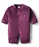 Mom's pet Velvet Knit Full Sleeves Solid Romper - Maroon