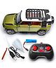 The Flyers Bay Land Rover Defender RC Car, 1:22 Scale,Die-Cast Model with Openable Doors, Lights and Smoke Effects, Toy for Kids 3-10 Years (Green)